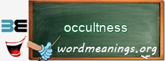 WordMeaning blackboard for occultness